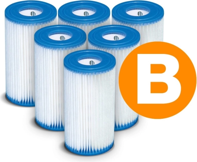 Filtre papier pour pompe de piscine Type B – lot de 6 pcs INTEX