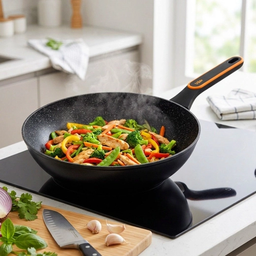 Forme wok profonde pour stir-fry, viande et pâtes