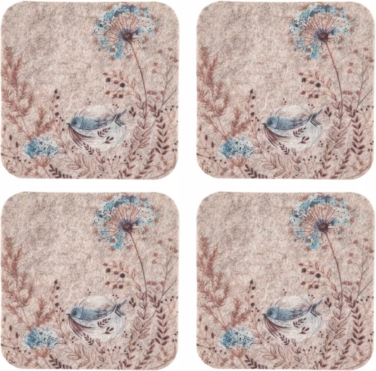 Lot de 4 dessous en feutre Serenity 10 × 10 cm