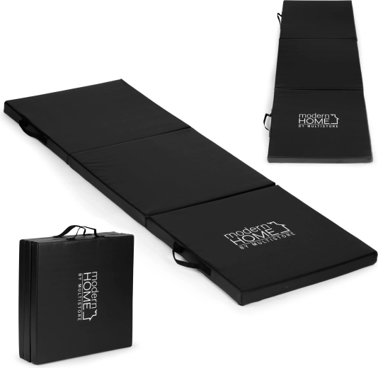 Tapis de gymnastique pliable ModernHome 182 × 60 cm noir