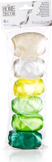 Ruban Rainbow 10 m, assortiment de couleurs, lot de 6 pcs