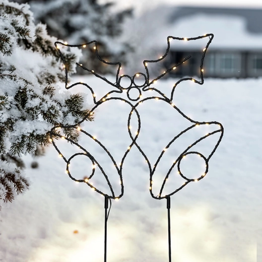 Solight décoration LED d’extérieur cloches de Noël avec minuterie 50 cm, 100 LED