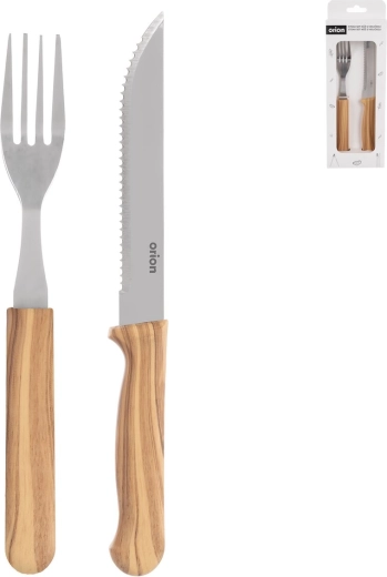 Set à steak, couteau et fourchette, acier inoxydable / UH