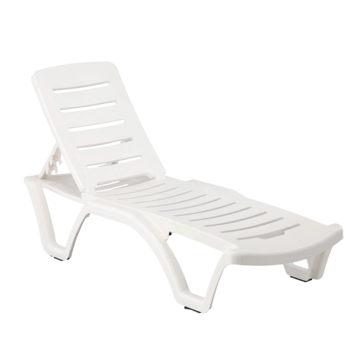 Bain de soleil de jardin en plastique blanc