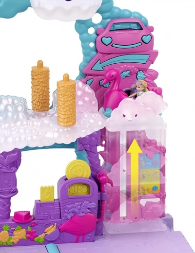 Ascenseur nuage, brosses et toboggan fleuri