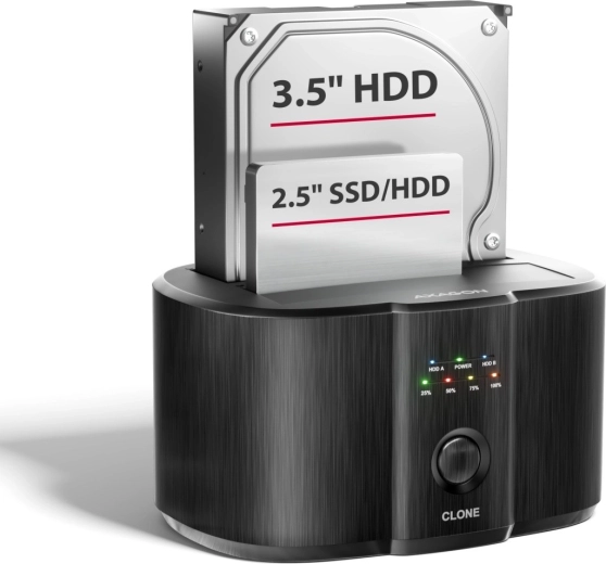 Station d’accueil et de clonage AXAGON pour 2 disques SATA