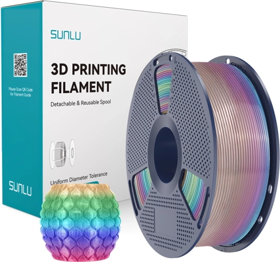 Filament Sunlu PLA transparent arc-en-ciel