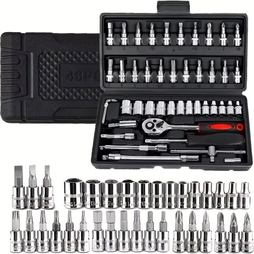 Renew Force ensemble de clés à douilles 1/4" 46 pièces avec cliquet et coffret