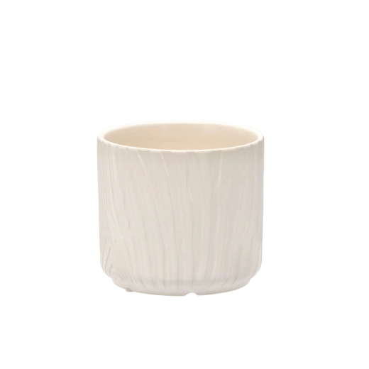 Cache-pot en céramique blanc mat 13 × 13 × 11,5 cm