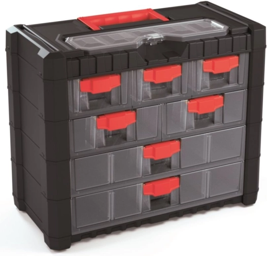 Organiseur suspendu en plastique Multicase Cargo 400 × 200 × 326 mm, 7 tiroirs