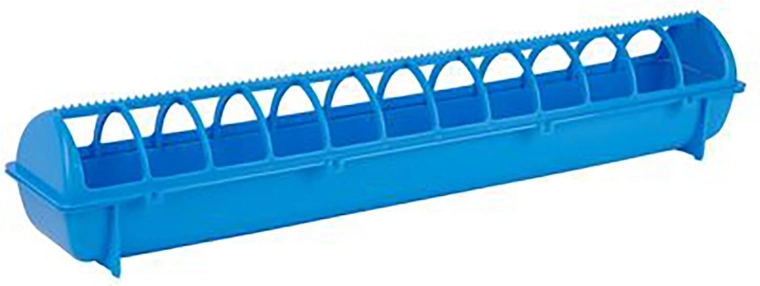 Mangeoire pour volailles 68 cm en plastique avec grille de protection