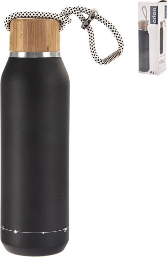Gourde isotherme en acier inoxydable 0,6 l noire