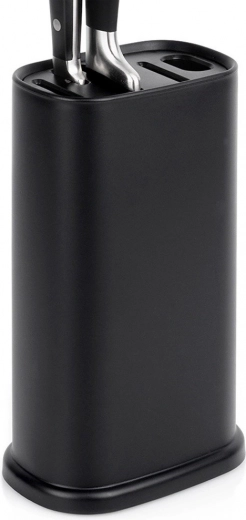 Bloc à couteaux noir avec compartiments