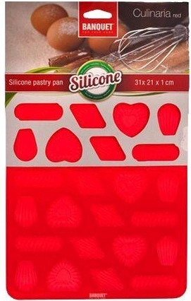 Moule en silicone pour biscuits de Noël CULINARIA, 24 pcs, rouge