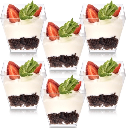 Gobelets en plastique pour desserts et en-cas 180 ml, 6 pcs