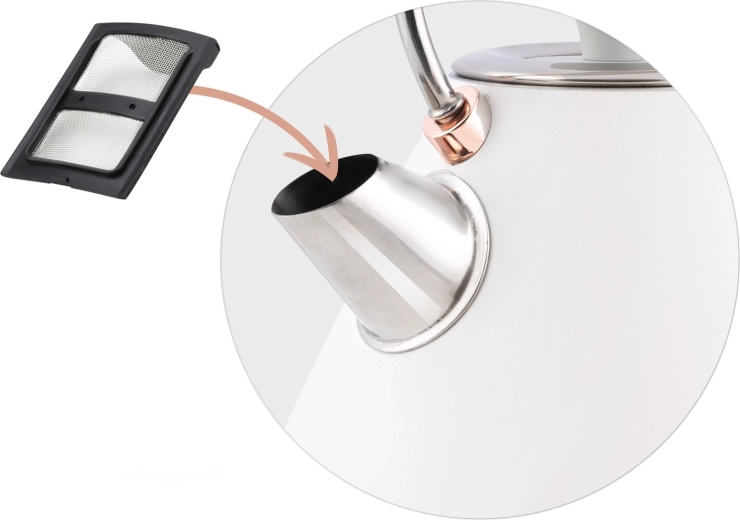 Bec verseur métallique avec filtre anti-calcaire amovible