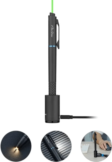 Polyvalence extrême 4‑en‑1 : stylo, deux LED et laser vert