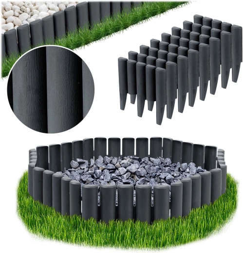 Bordure de jardin Plonos 2,2 m, grise