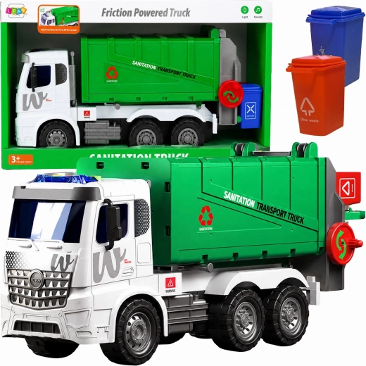 Camion-poubelle géant avec lumières et sons 1:10 avec fonction de levage