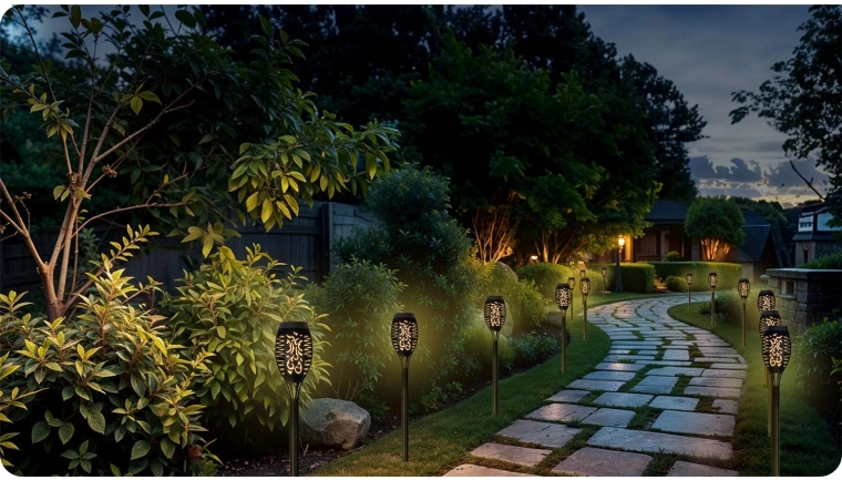 Lumière atmosphérique avec effet de flamme