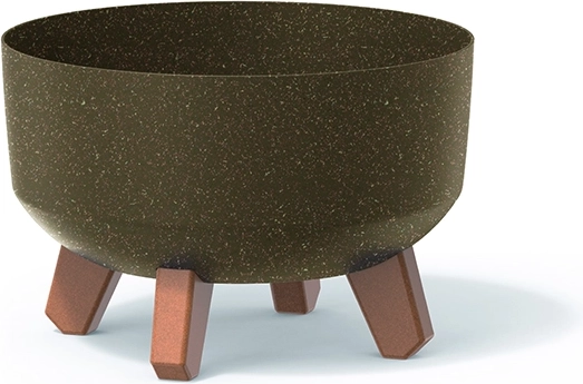 Cache-pot sur pieds Gracia Low Eco Wood 28,5 cm – café
