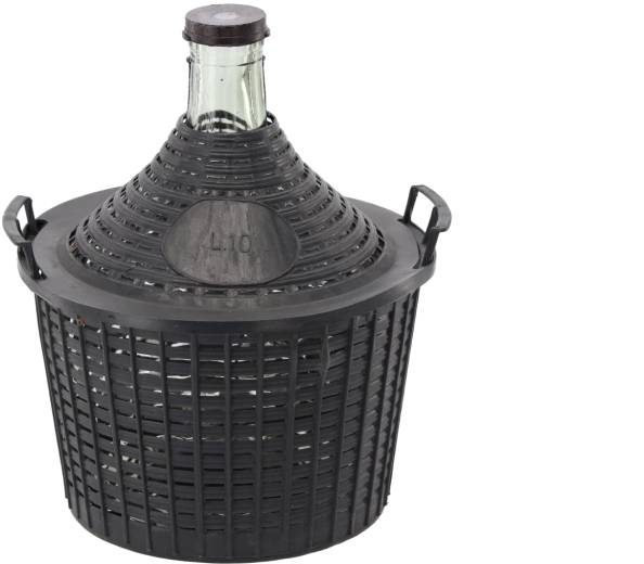 Dame-jeanne en verre avec panier de protection 10 l