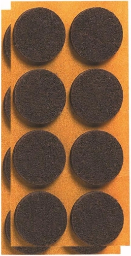 Patins en feutre autocollants pour meubles 20 mm, marron (24 pcs)