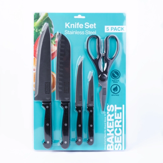 Ensemble Baker's Secret de 4 couteaux de cuisine et de ciseaux