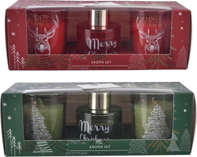 Coffret de Noël diffuseur d’arômes et bougie 30 ml (2 variantes)