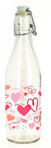 Bouteille à fermeture mécanique avec motif cœur, 260 ml