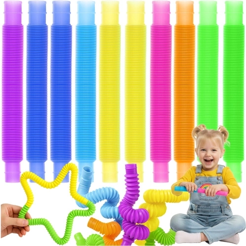 Kruzzel tubes POP sensoriels Montessori antistress - lot de 10 pièces