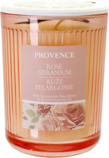 Bougie parfumée en verre géranium rose 230 g