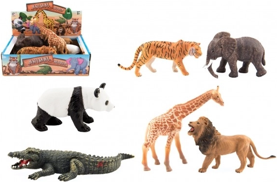Ensemble d’animaux de safari en plastique (11–17 cm)