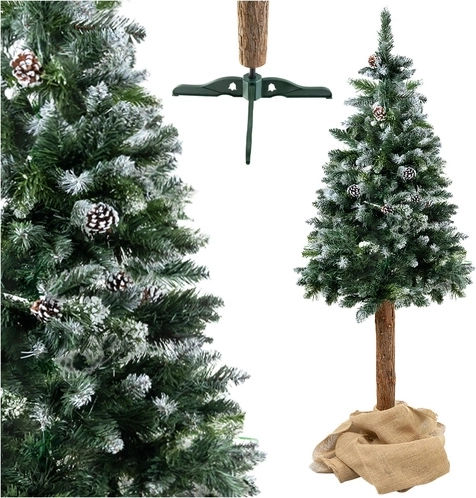 Sapin de Noël artificiel Ruhhy enneigé sur tronc 180 cm