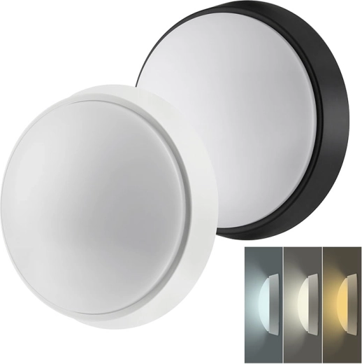 Solight luminaire LED rond mural et plafond avec température de couleur sélectionnable 3CCT et cache interchangeable