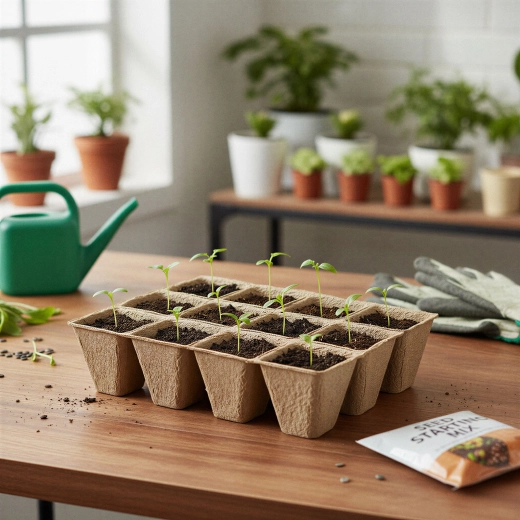 Plateau de semis avec pots en papier, 4 pièces