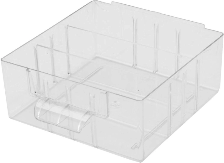 Boîte en plastique moyenne M avec cloisons 13,6 × 13,6 × 5,7 cm