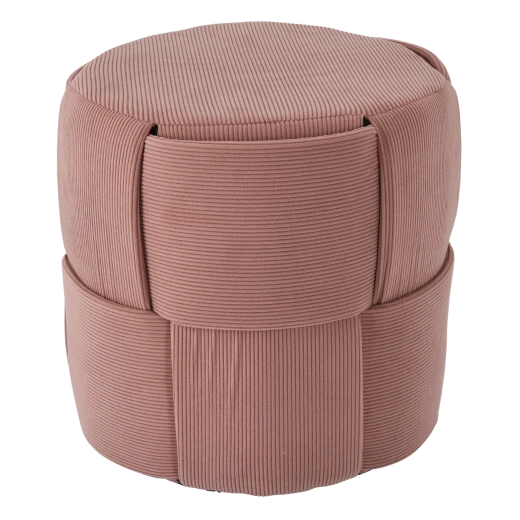 Pouf rond rembourré rose 38 × 38 × 38 cm