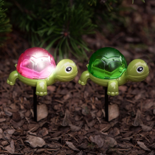 Lampe LED solaire à planter en forme de tortue - 1 pièce