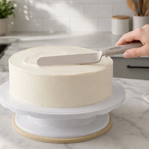 Une surface de dessert parfaitement lisse