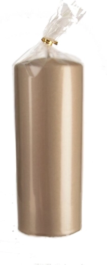 Bougie cylindrique mate champagne 7 × 18 cm