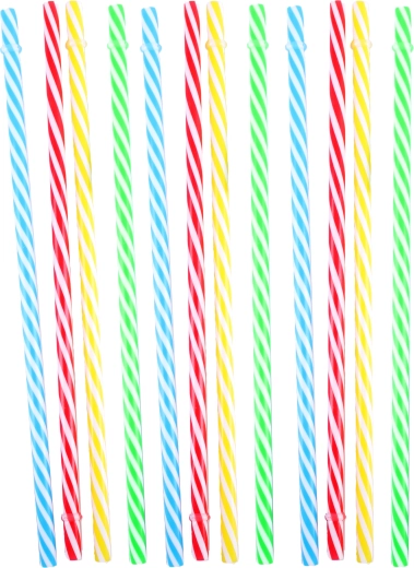 Pailles en plastique réutilisables, 12 pcs