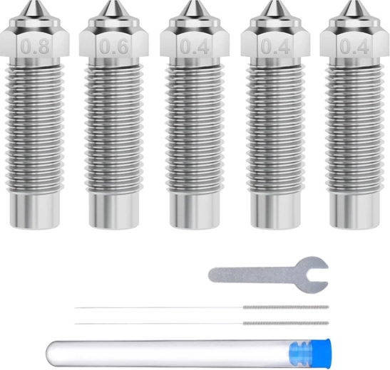 Kit de buses en acier trempé pour Elegoo Neptune 4 Plus et Neptune 4 Max (0,4/0,6/0,8 mm)
