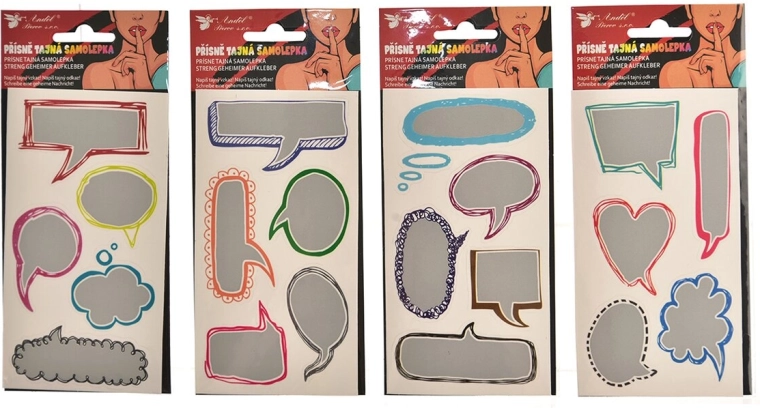 Étiquettes autocollantes/grattables et porte-noms 8 × 14 cm, 5 pcs (mix de 4 motifs)