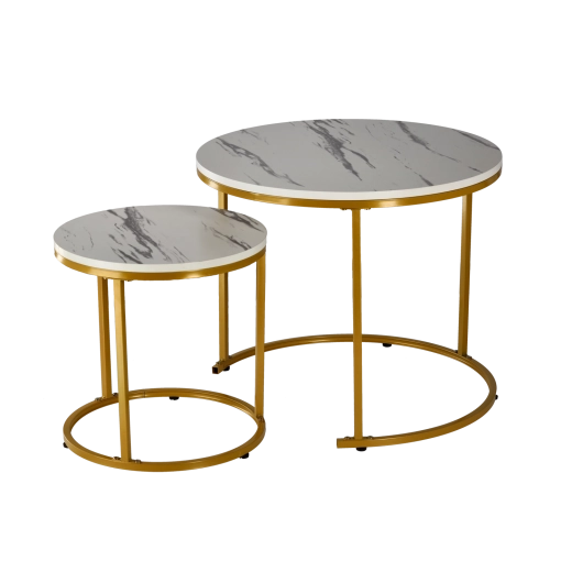 Aspect marbre élégant et structure dorée