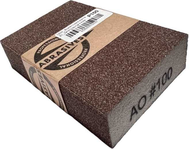 Éponge abrasive 4 faces 100 × 70 × 25 mm, grain 150