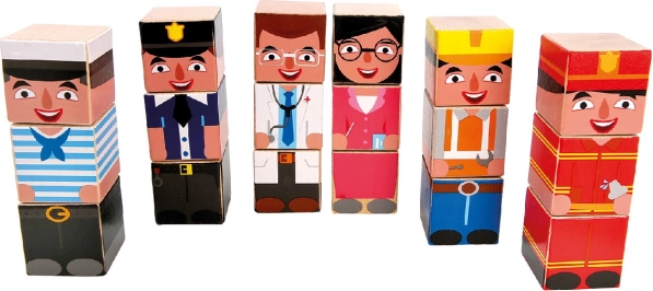 Cubes en bois à assembler – métiers