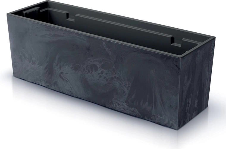 Jardinière effet béton avec insert intérieur 77 cm anthracite