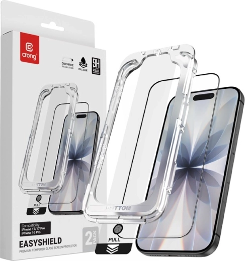 Verre trempé EasyShield 2‑Pack pour iPhone 17 / iPhone 17 Pro / iPhone 16 Pro (2 pcs)