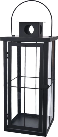Lanterne métallique noire 20 × 20 × 45 cm